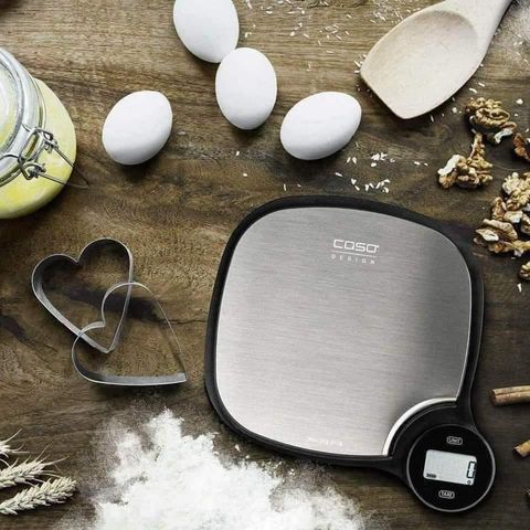 Cân Thực Phẩm Caso Kitchen EcoMaster - Cân Tiểu Ly Không Pin, Màn Hình LCD, Đến 5kg, Thân Thiện Môi Trường