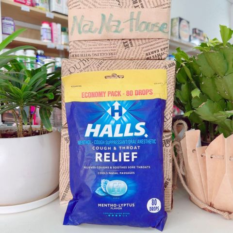 Kẹo Halls sugar free vị Bạc Hà 80 viên
