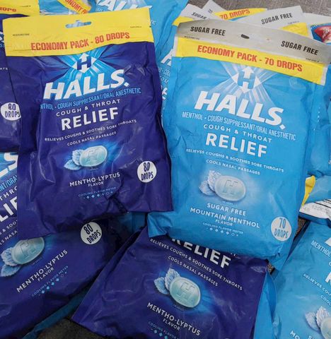 Kẹo Halls sugar free vị Bạc Hà 80 viên