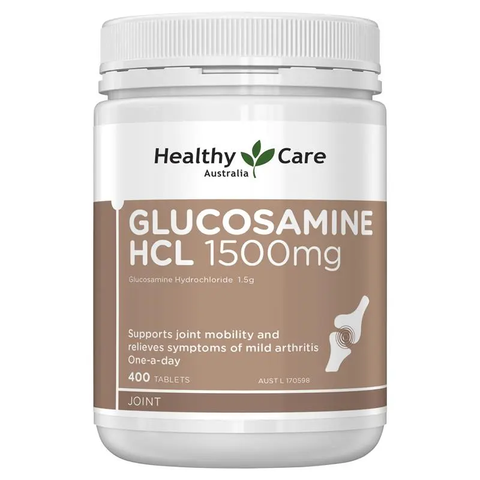 Viên Uống Healthy Care Glucosamine HCL 1500mg - Hỗ Trợ Khớp Linh Hoạt, Giảm Đau Nhức, Lọ 400 Viên, Xuất Xứ Úc