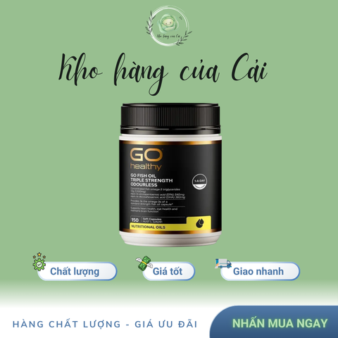 Viên Uống Dầu Cá Go Healthy Triple Strength Odourless 150 Viên - Hỗ Trợ Tim Mạch, Thị Giác & Khớp - Xuất Xứ New Zealand