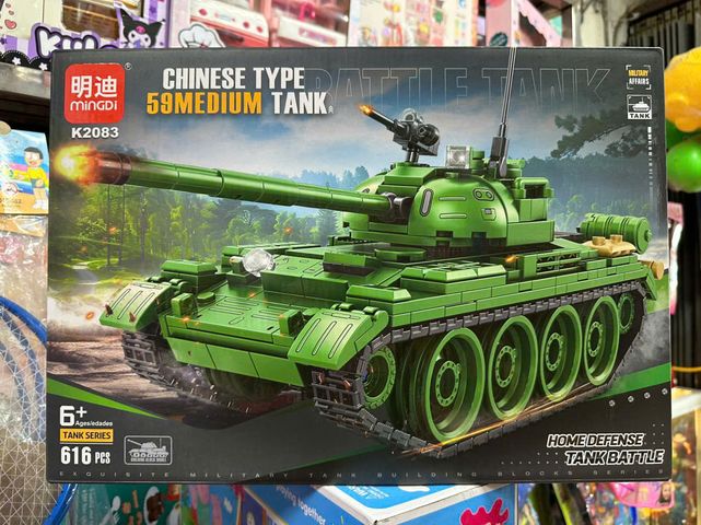 Mô Hình Xe Tăng MINGDI K2083 59 Medium Tank Battle Series - Bộ Lắp Ghép 616 Mảnh Ghép Cho Trẻ Em Phát Triển Kỹ Năng Tư Duy Logic