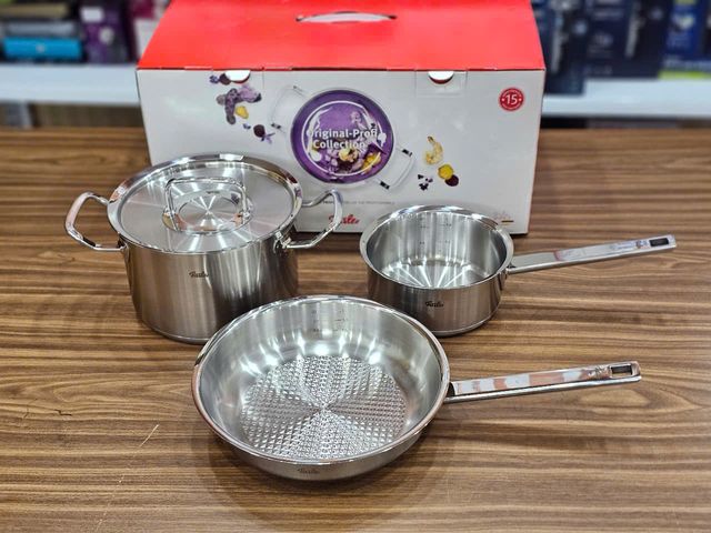 Bộ Nồi Inox Fissler Profi Set 3 Nắp - Chất Liệu Thép Không Gỉ 18/10 Cao Cấp, Dùng Trên Mọi Loại Bếp, Thiết Kế Hiện Đại, Sản Xuất Tại Đức