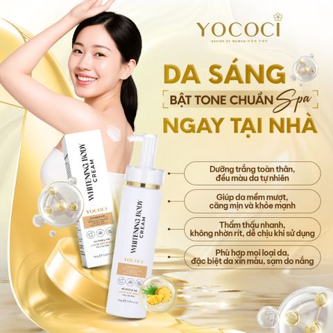 Kem Dưỡng Trắng Body Cao Cấp YOCOCI Whitening Cream 150g - Nâng Tone, Dưỡng Trắng Da Tự Nhiên, Giúp Da Mịn Màng, Rạng Rỡ