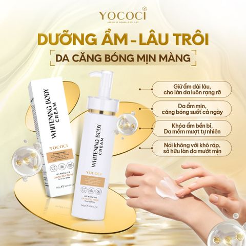 Kem Dưỡng Trắng Body Cao Cấp YOCOCI Whitening Cream 150g - Nâng Tone, Dưỡng Trắng Da Tự Nhiên, Giúp Da Mịn Màng, Rạng Rỡ