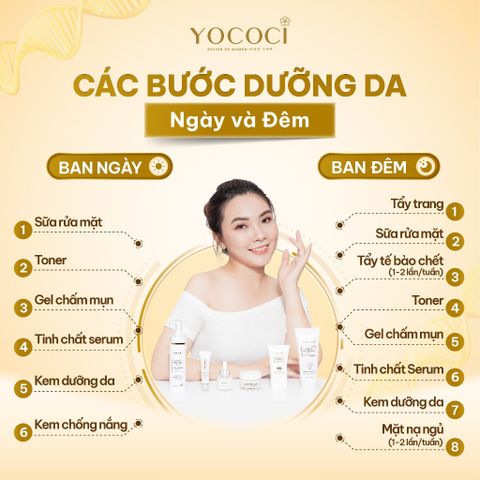 Bộ 2 Sản Phẩm Chăm Sóc Da Mặt Yococi - Kem Dưỡng Trắng 20g và Sữa Rửa Mặt 100g Giảm Mụn, Mờ Thâm, Dưỡng Sáng Da tự nhiên
