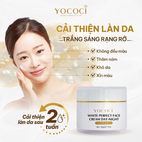 Kem Dưỡng Trắng Da Mặt Ngày & Đêm YOCOCI Perfect Face Cream 20g – Dưỡng Ẩm, Mờ Thâm Nám, Chống Oxy Hóa, Phục Hồi Da