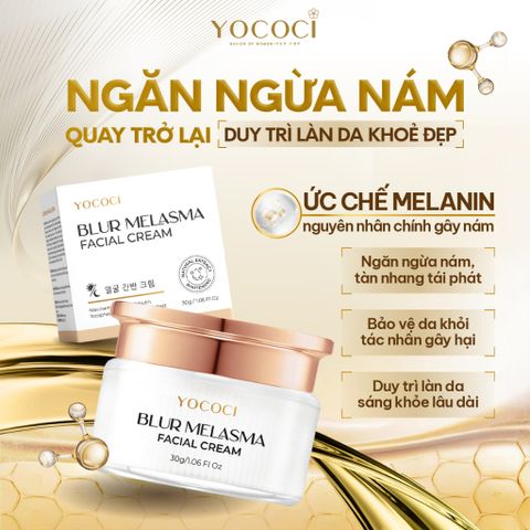Kem Mờ Nám Tàn Nhang Yococi Blur Melasma Facial Cream 30g - Làm Sáng Da, Ngăn Ngừa Thâm Sạm và Lão Hóa Da Mặt