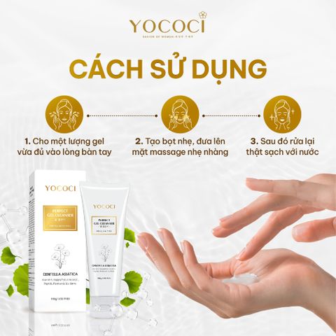 Sữa Rửa Mặt Gel Yococi Perfect 100g - Làm Sạch Dịu Nhẹ, Ngừa Mụn Cho Da Dầu, Nhạy Cảm, Giữ Ẩm Tự Nhiên, Hỗ Trợ Làm Dịu Da