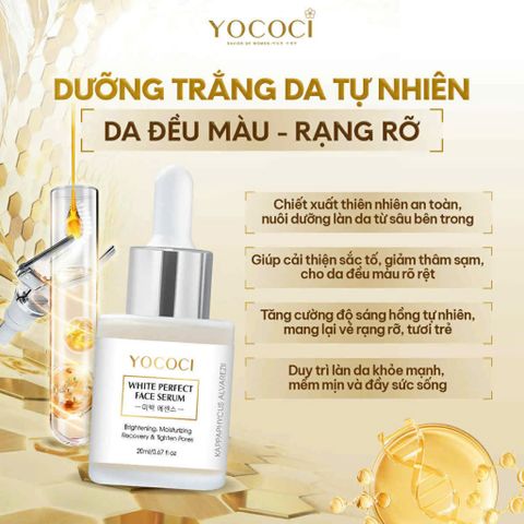 Serum Dưỡng Trắng Da Yococi White Perfect 20ml - Mờ Thâm, Căng Bóng, Ngừa Lão Hóa - Dưỡng Da Mặt Cao Cấp Từ Thiên Nhiên