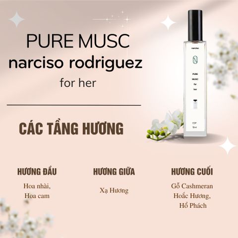 Nước Hoa Nữ Narciso Rodriguez Pure Musc For Her 10ml - Mùi Hương Xạ Hương Quyến Rũ, Thanh Lịch, Tinh Tế cho Phái Đẹp