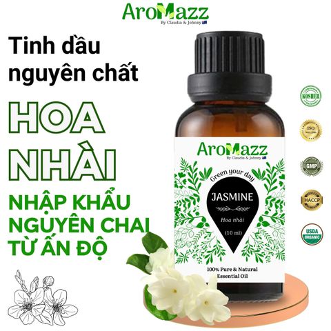 Set Tinh Dầu Thiên Nhiên AroMazz 100% Nguyên Chất Nhập Khẩu Ấn Độ - Bộ 6 Mùi Cao Cấp: Gỗ Đàn Hương, Ngọc Lan Tây, Sả Chanh và Hương Thơm Giúp Thư Giãn
