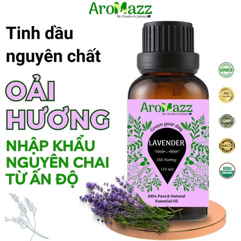Set Tinh Dầu Thiên Nhiên AroMazz 100% Nguyên Chất Nhập Khẩu Ấn Độ - Bộ 6 Mùi Cao Cấp: Gỗ Đàn Hương, Ngọc Lan Tây, Sả Chanh và Hương Thơm Giúp Thư Giãn