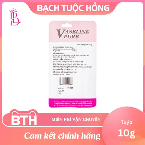 Vaseline PURE OPC Hương Dâu 10G - Dưỡng Ẩm & Làm Mềm Môi - Kem Dưỡng Da An Toàn Cho Mọi Lứa Tuổi