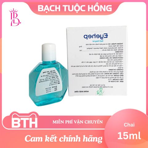 Dung dịch nhỏ mắt EYEHEP 15ml - Dưỡng ẩm, rửa sạch bụi bẩn, giảm khô rát, hỗ trợ bảo vệ mắt và giảm đau nhức