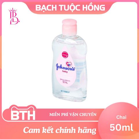 Dầu Massage & Dưỡng Ẩm Johnson’s Baby Oil 50ml - Khóa ẩm hiệu quả, An toàn cho da, Giúp da mềm mại và thư giãn