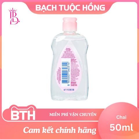 Dầu Massage & Dưỡng Ẩm Johnson’s Baby Oil 50ml - Khóa ẩm hiệu quả, An toàn cho da, Giúp da mềm mại và thư giãn