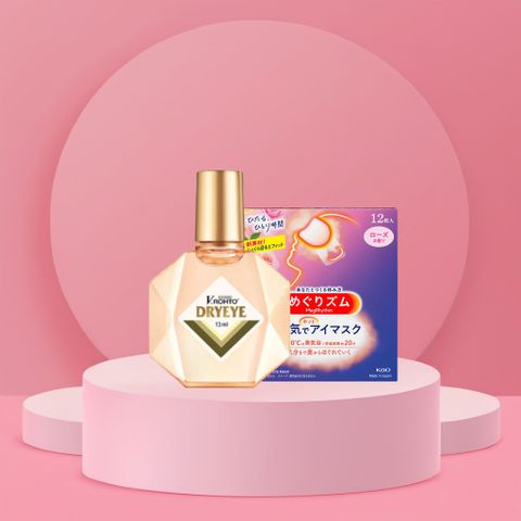 Combo Dung Dịch Nhỏ Mắt V.Rohto Dryeye Và Mặt Nạ Xông Mắt Thư Giãn - Giảm Khô Mắt, Tăng Cường Độ Ẩm Cho Mắt