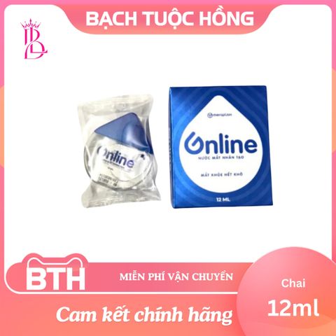 Dung dịch nước mắt nhân tạo Online Meraplion 12ml - Cấp ẩm, làm dịu mắt, giảm khô rát và mỏi mắt hiệu quả