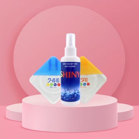 Combo Dưỡng Mắt Vitamin B6 Nhật Bản 15ml + Nước Rửa Kính SHINY 100ml - Giúp Mắt Sáng Khỏe, Làm Sạch Kính Hiệu Quả