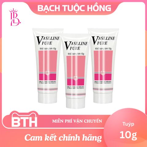 Kem Dưỡng Ẩm Vaseline Pure 10g - Không Mùi, An Toàn Cho Da Nhạy Cảm, Chăm Sóc Môi và Da Mềm Mịn