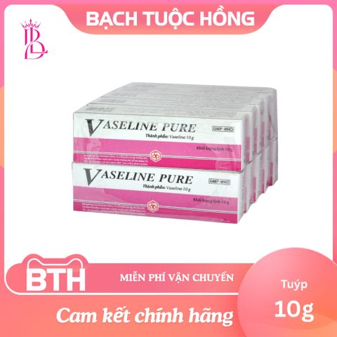 Kem Dưỡng Ẩm Vaseline Pure 10g - Không Mùi, An Toàn Cho Da Nhạy Cảm, Chăm Sóc Môi và Da Mềm Mịn