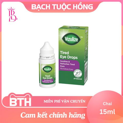 Dung dịch nhỏ mắt Vizulize Tired Eye Drop 15ml - Giúp làm dịu, phục hồi và dưỡng ẩm cho mắt mệt mỏi, đau đỏ, khó chịu