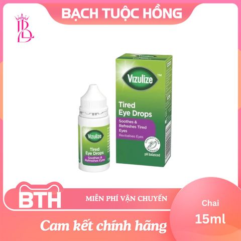 Dung dịch nhỏ mắt Vizulize Tired Eye Drop 15ml - Giúp làm dịu, phục hồi và dưỡng ẩm cho mắt mệt mỏi, đau đỏ, khó chịu