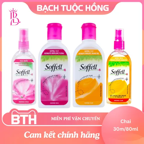 Xịt xua muỗi Soffell hương hoa - Chính hãng, hiệu quả trong 10 giờ, dưỡng ẩm da, an toàn cho mọi người, tiện lợi mang theo