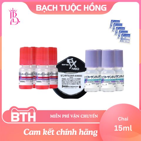 Nước mắt nhân tạo Santen Softtear 15ml - Dưỡng ẩm mắt, tặng khăn lau kính nano Nhật Bản chống tĩnh điện và bảo vệ ống kính
