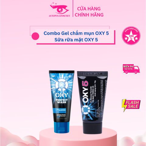 Combo Gel Chấm Mụn OXY 5%/10% và Sữa Rửa Mặt OXY 100g - Giảm Mụn Nhanh Chóng, Chăm Sóc Da Mặt Hiệu Quả