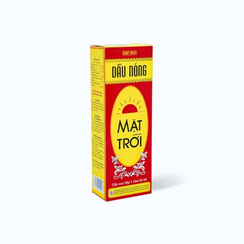 Dầu Nóng Mặt Trời 60ml - Chống Nhức Mỏi, Đau Lưng, Cảm Mạo, Giảm Tê Thấp, Dược Phẩm Chính Hãng