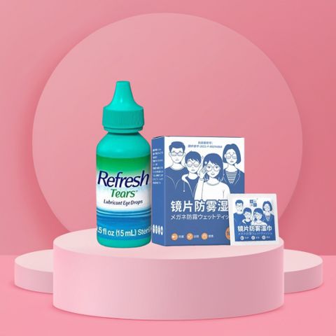 Combo Refresh Tears 15ml và Khăn Lau Mắt Kính Nano Tiện Lợi 100 Miếng - Giải Pháp Lau Kính Sạch, Ngăn Đọng Hơi Nước