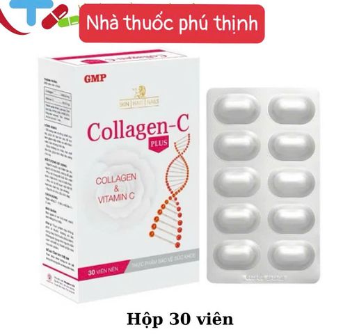 Viên uống Collagen C Plus - Hỗ trợ làm đẹp, căng bóng da và mờ thâm sạm - Hộp 30 viên Mediphar