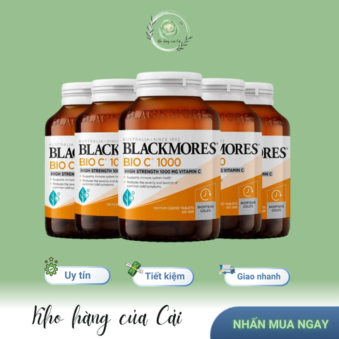Viên Uống Vitamin C Blackmores Bio C 1000mg - Hỗ Trợ Miễn Dịch và Da Sáng Khỏe, Lọ 150 Viên Xuất Xứ Úc