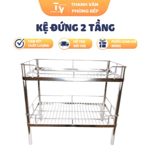 Kệ đứng 2 tầng - Kệ để đồ inox cao cấp cho nhà bếp, tiện lợi và thẩm mỹ, đa dạng kích thước (TV1180)