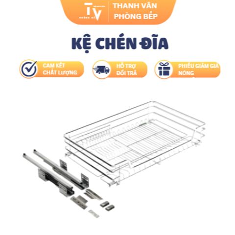 Kệ Chén Đĩa Giảm Chấn Tủ Dưới Inox Cao Cấp - Giải Pháp Lưu Trữ Thông Minh Cho Không Gian Bếp Gọn Gàng (TV1207)