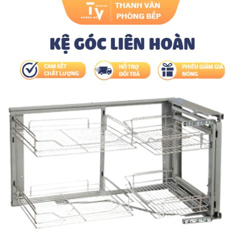 Kệ Góc Liên Hoàn Inox Cao Cấp - Giải Pháp Tối Ưu Cho Nhà Bếp Hiện Đại, Đẹp Mắt và Tiện Lợi (TV1216)