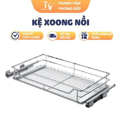 Kệ Xoong Nồi Giảm Chấn Inox - Tủ Dưới, Dụng Cụ Nhà Bếp Tiện Lợi, Hỗ Trợ Sắp Xếp Gọn Gàng Căn Bếp (TV1208)