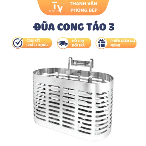 Đũa Cong Táo 3 Inox Cao Cấp TVKITCHEN - Dụng Cụ Nhà Bếp Đa Năng, Chất Lượng Cao, Tiện Lợi cho Mọi Căn Bếp (TV1198)