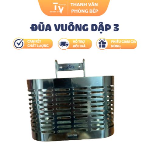 Đũa vuông dập 3 - Dụng cụ nhà bếp inox cao cấp, tiện lợi cho việc nấu ăn và thưởng thức món ngon (TV1199)