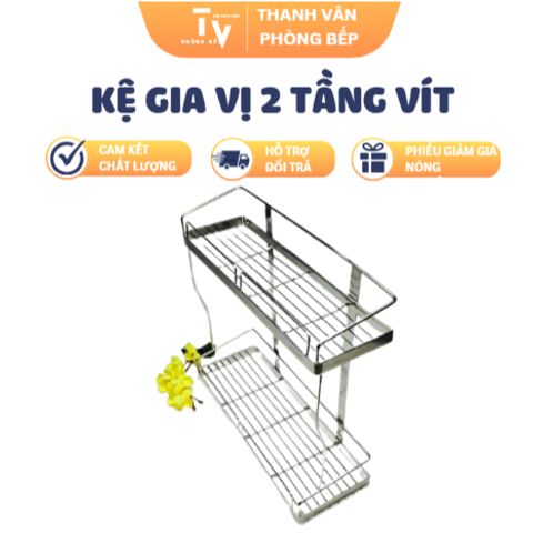 Kệ gia vị 2 tầng inox - Giá đựng gia vị thông minh cho bếp hiện đại, tiện dụng và chất lượng cao (TV1172)
