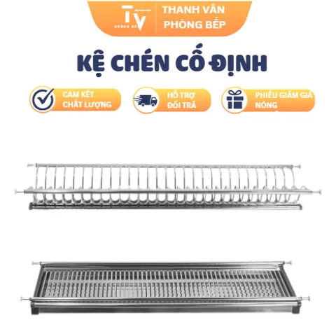 Kệ Chén Cố Định 2 Tầng Chữ V - Kệ Để Bát Inox Cao Cấp Dụng Cụ Nhà Bếp Tiện Lợi, Thẩm Mỹ (TV1210)