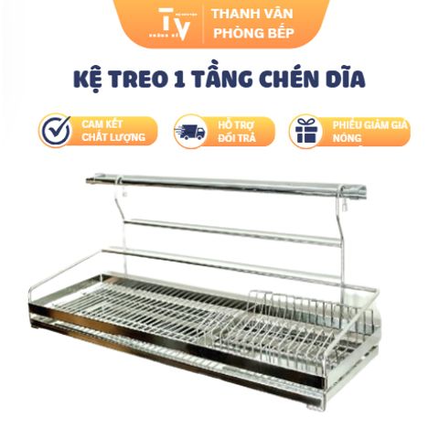 Kệ Treo Chén Dĩa Inox 1 Tầng - Đồ Gia Dụng Nhà Bếp Tiện Lợi, Thoáng Đãng và Hiện Đại (TV1151)