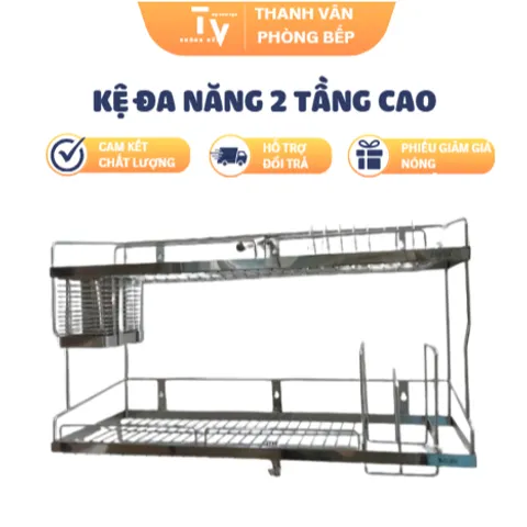 Kệ Vít Đa Năng 2 Tầng Chén Dĩa Inox Cao Cấp - Giải Pháp Tiện Lợi Cho Nhà Bếp Bạn (TV1161)