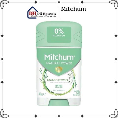 Lăn Khử Mùi Nữ Mitchum Natural Power Bamboo Eucalyptus 40g - Thoải Mái, Không Nhôm, Đậm Chất Tự Nhiên, 24 Giờ Khô Thoáng