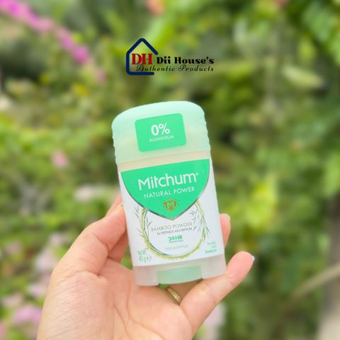 Lăn Khử Mùi Nữ Mitchum Natural Power Bamboo Eucalyptus 40g - Thoải Mái, Không Nhôm, Đậm Chất Tự Nhiên, 24 Giờ Khô Thoáng