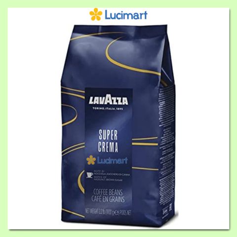 Cà phê Ý Lavazza Super Crema nguyên hạt Whole Bean gói 1kg [Hàng Mỹ]
