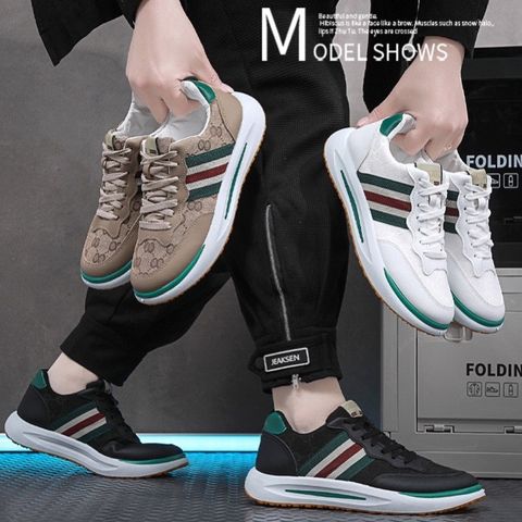 Giày Nam Da PU BX08 Thể Thao Trẻ Trung - Giày Sneakers Năng Động Chất Liệu Mềm Êm Chân, Có 3 Màu sắc Đen, Trắng, Vàng