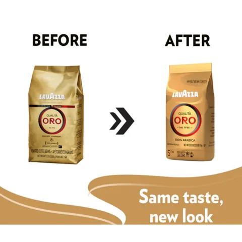 Cà phê Ý Lavazza nguyên hạt Qualita Oro Whole Bean Coffee, 100% Arabica, gói 1kg [Hàng Mỹ]